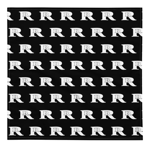 Real Rich Logo's Black All-over print bandana