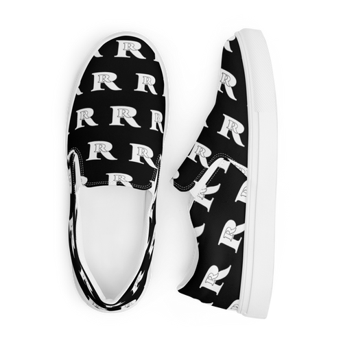 Real Rich Logo's Black Men’s slip-on canvas shoes