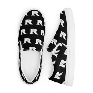 Real Rich Logo's Black Men’s slip-on canvas shoes