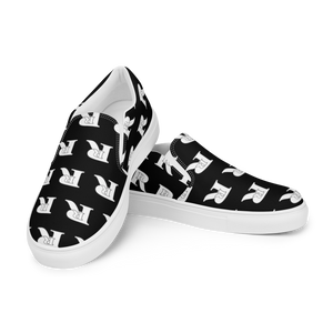 Real Rich Logo's Black Men’s slip-on canvas shoes