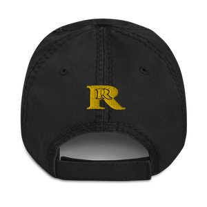 Real Rich LA Gold Distressed Dad Hat (3dpuff)