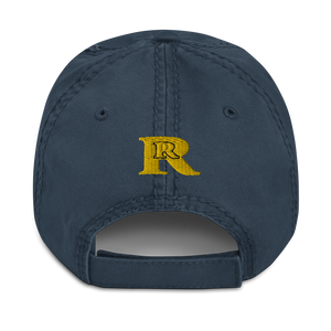 Real Rich LA Gold Distressed Dad Hat (3dpuff)