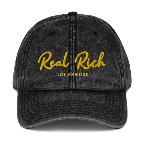 Real Rich LA Gold Vintage Cotton Twill Cap