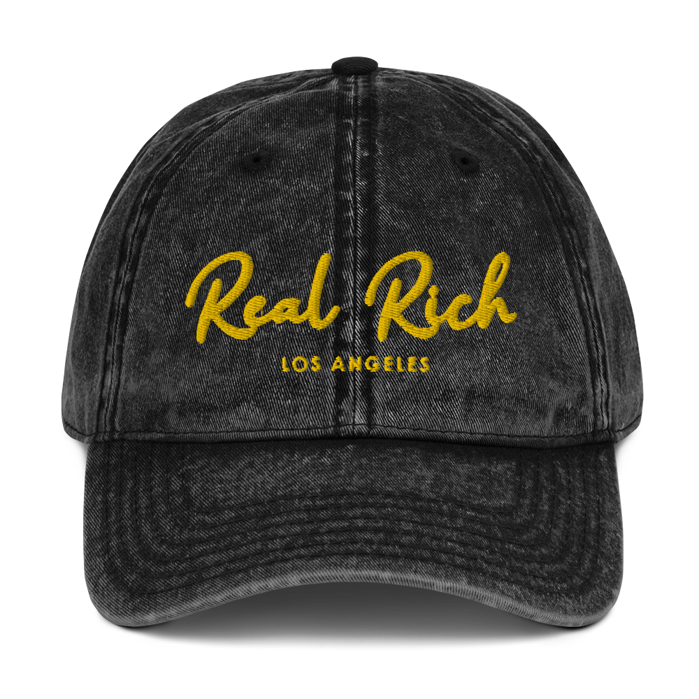 Real Rich LA Gold Vintage Cotton Twill Cap