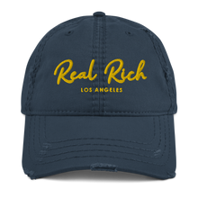 Real Rich LA Gold Distressed Dad Hat (3dpuff)